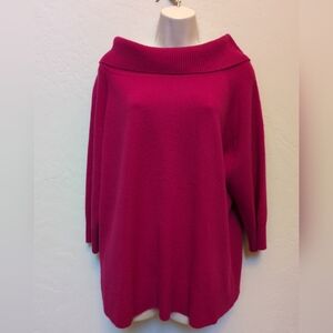 Valerie Stevens 2 Ply Cashmere Sz 1X Hot Pink